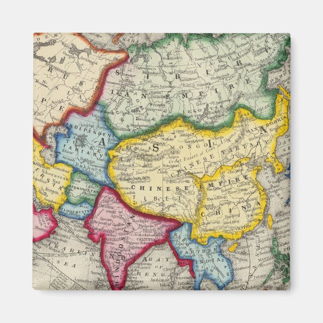 Aimant Carte De L'Asie (Devant)