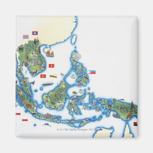Aimant Carte de l'Asie du sud-est