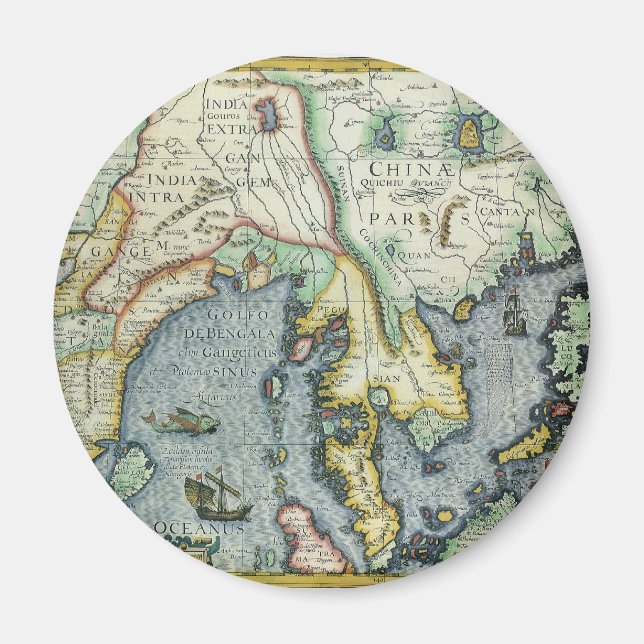 Aimant Carte de l'Asie du Sud-Est antique par Mercator /  (Devant)