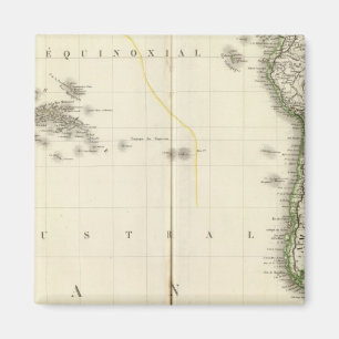 Aimant Carte de l'Atlas de l'océan Pacifique