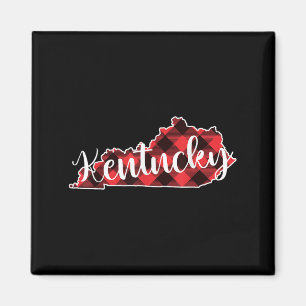 Aimant Carte de l'État du Kentucky à carreaux Buffalo Noë