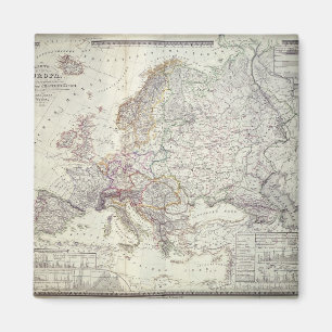 Aimant Carte de l'Europe, 1841