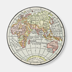 Aimant Carte de l'hémisphère oriental Globe Travel Art