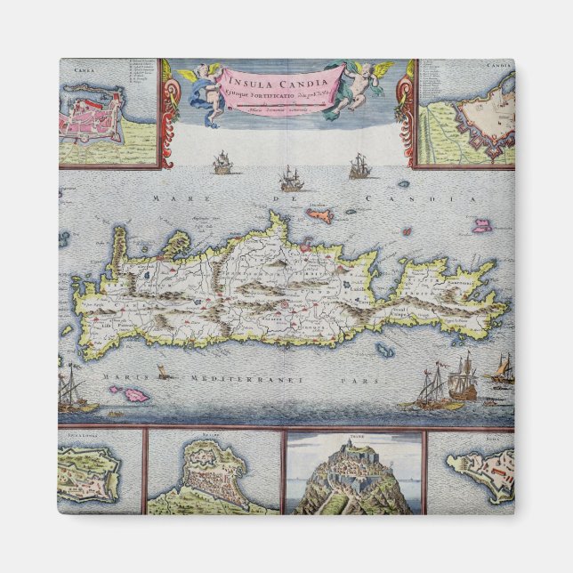 Aimant Carte de l'île de Candia (Devant)