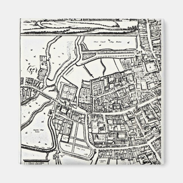 Aimant Carte de Loggan d'Oxford, Eastern Sheet (Devant)