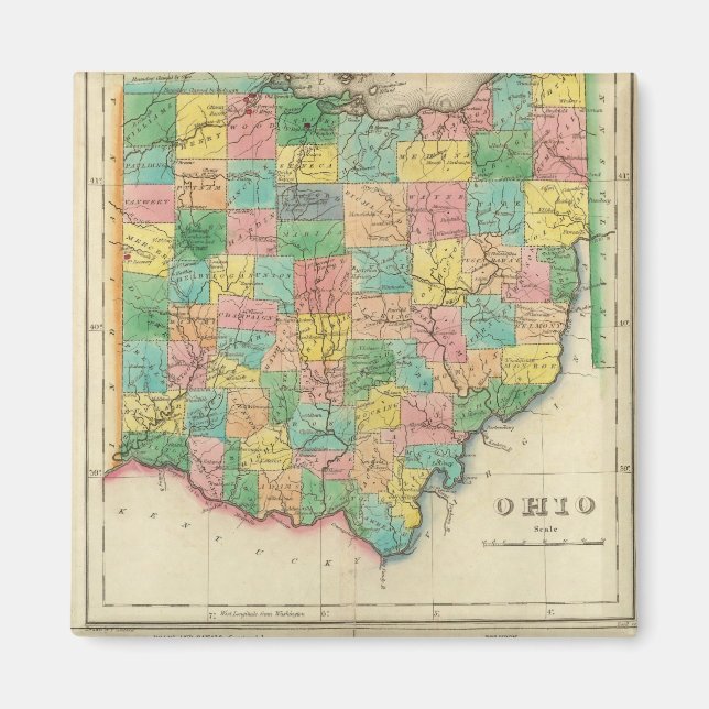 Aimant Carte De L'Ohio (Devant)