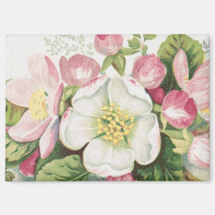 Aimant Carte de Noël vintage rétro, Fleurs de pommier
