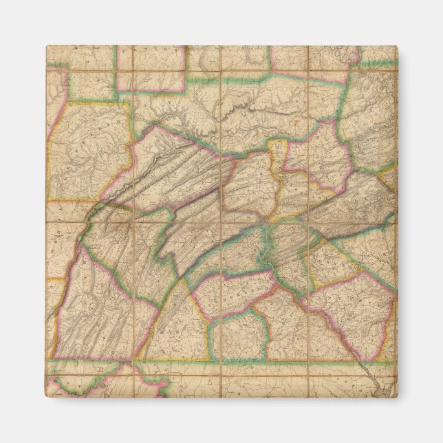 Aimant Carte de Pennsylvanie (Devant)