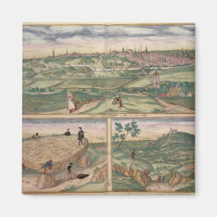 Aimant Carte de Poitiers, de "Civitates Orbis Terrarum" b