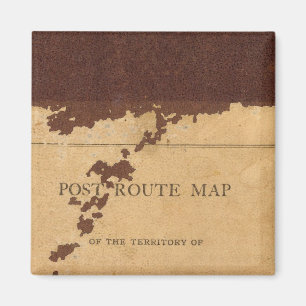 Aimant Carte de route postale du territoire du Dakota