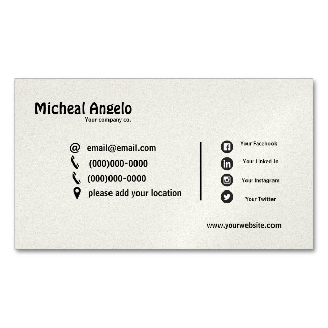 Aimant carte de visite simple (devant)