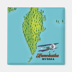 Aimant Carte de voyage de la Péninsule du Kamchatka Russi