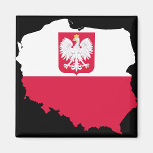 Aimant Carte d'emblème de la Pologne