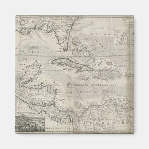 Aimant Carte des Caraïbes   1715