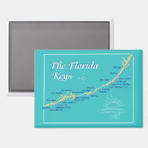 Aimant Carte des clés de Floride avec les noms des îles