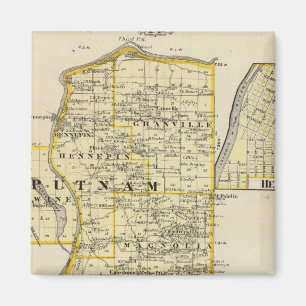 Aimant Carte des comtés de Putnam et de l'est du Marshall