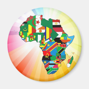 Aimant Carte des drapeaux du continent africain 2