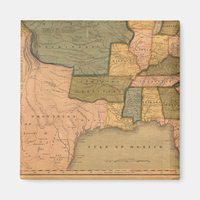 Aimant Carte des États-Unis avec George Washington (Devant)