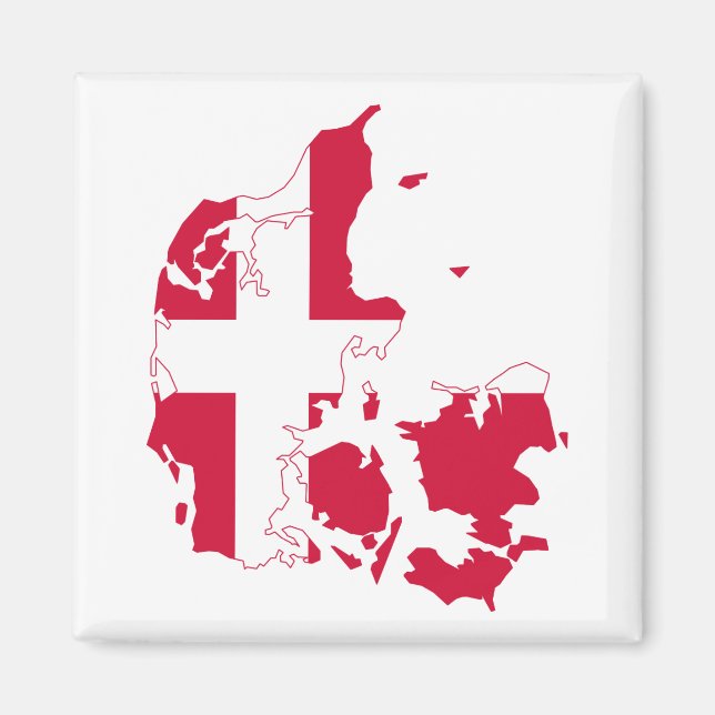 Aimant Carte Drapeau Danemark (Devant)