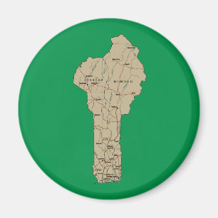 Aimant carte du Bénin