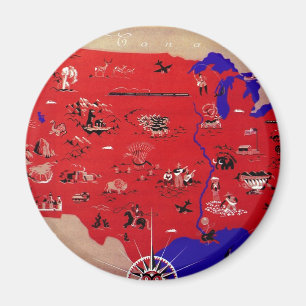 Aimant Carte du Bureau de voyage des États-Unis d'Amériqu