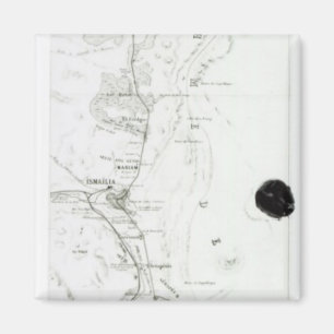 Aimant Carte du canal de Suez, vers 1869