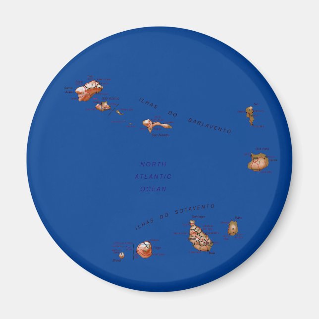 Aimant Carte du Cap-Vert (Devant)