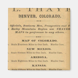 Aimant Carte du Colorado de Thayer
