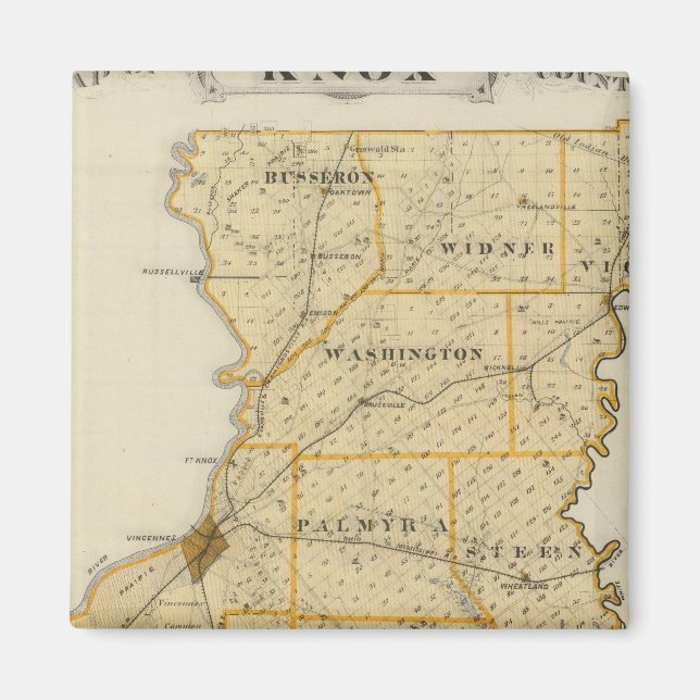 Aimant Carte du comté de Knox (Devant)