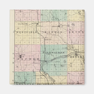 Aimant Carte du comté de Marquette et de Westfield