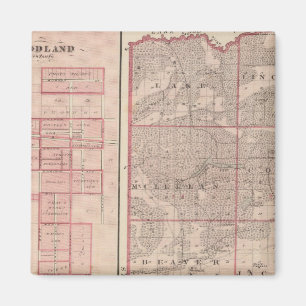 Aimant Carte du comté de Newton avec Goodland et Kentlan
