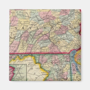 Aimant Carte Du Comté De Pennsylvanie, New Jersey