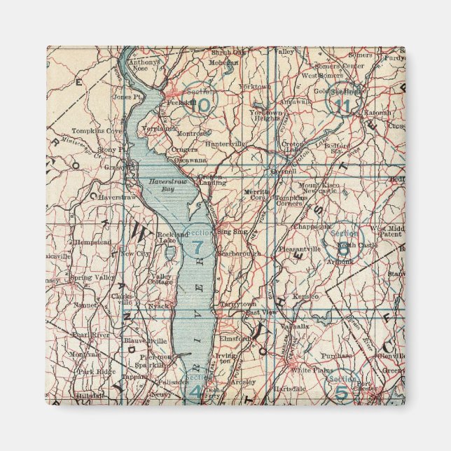 Aimant Carte du comté de Westchester, New York (Devant)