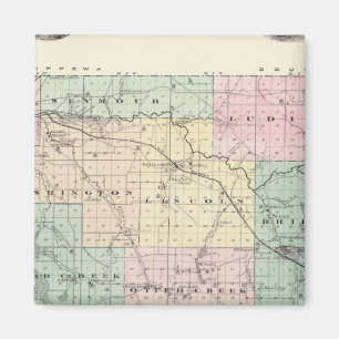 Aimant Carte du comté d'Eau Claire, État du Wisconsin