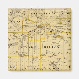 Aimant Carte du comté d'Iowa, État de l'Iowa