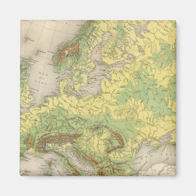 Aimant Carte du contour de l'Europe (Devant)