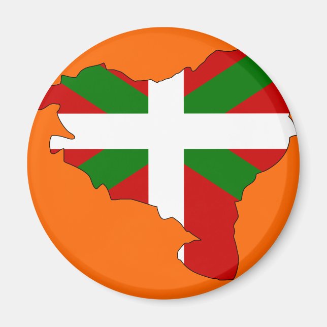 Aimant Carte du drapeau basque (Devant)
