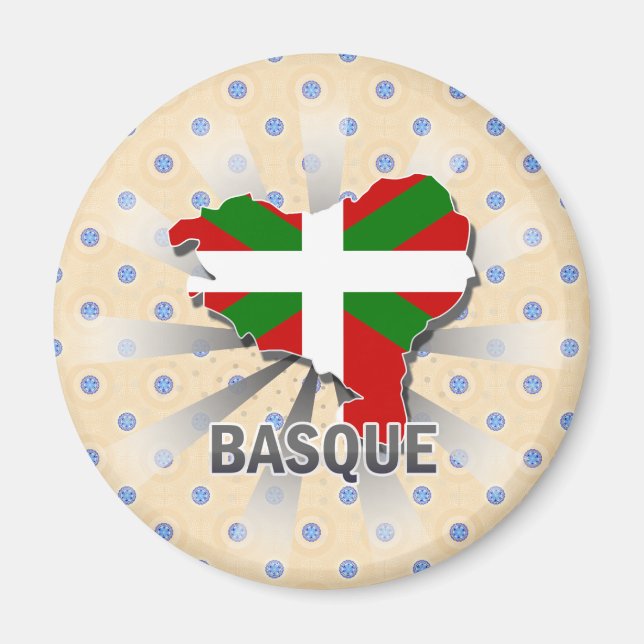 Aimant Carte du drapeau basque 2.0 (Devant)