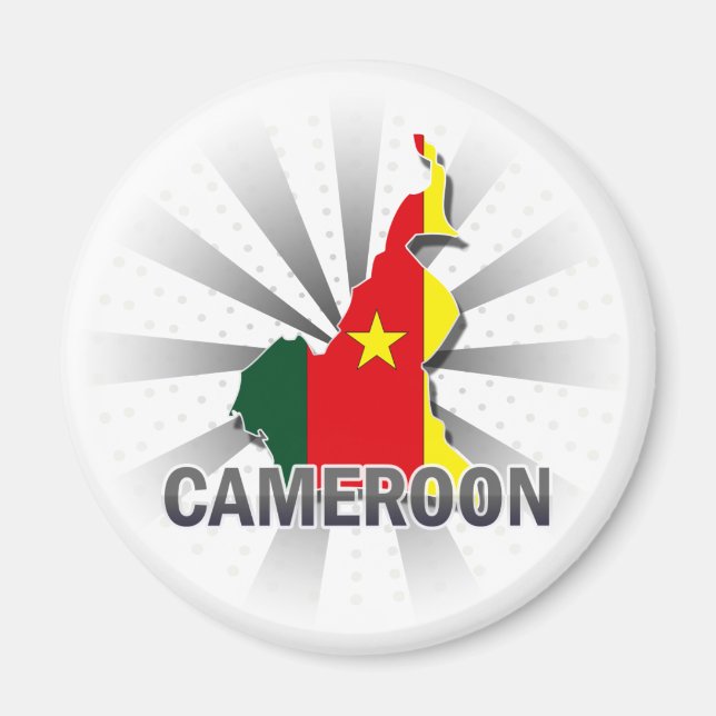 Aimant Carte du drapeau camerounais 2.0 (Devant)