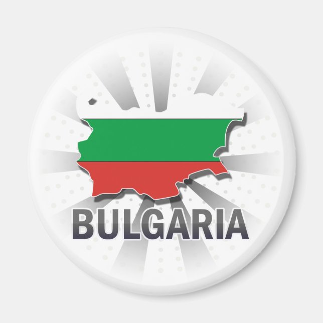 Aimant Carte du drapeau de Bulgarie 2.0 (Devant)