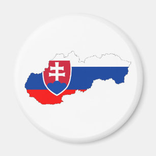 Aimant carte du drapeau de la slovaquie forme silhouette