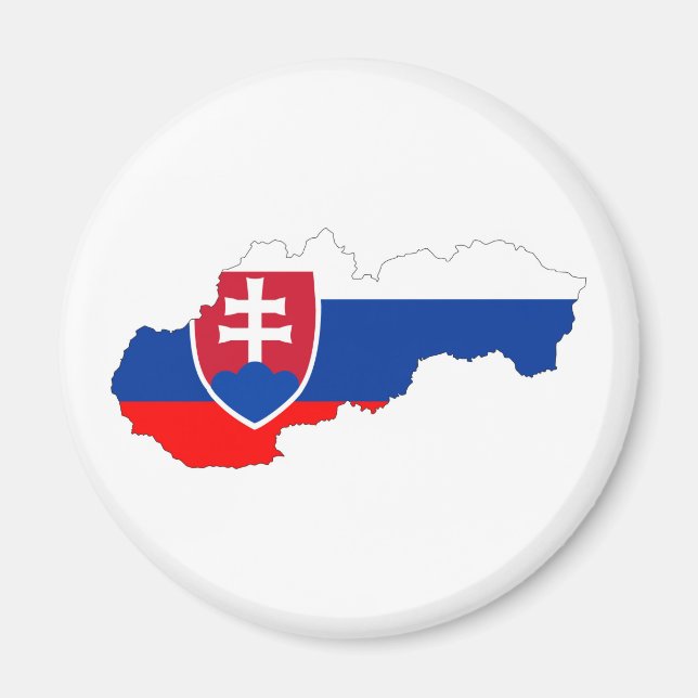 Aimant carte du drapeau de la slovaquie forme silhouette (Devant)