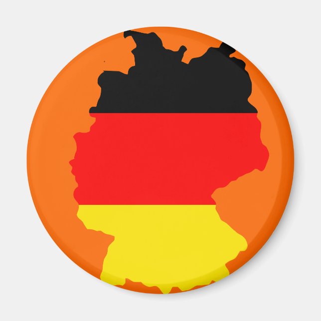 Aimant Carte du drapeau de l'Allemagne (Devant)