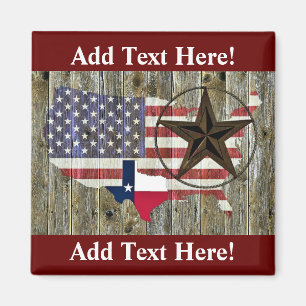 Aimant Carte du drapeau de l'État du Texas Lone Star Magn