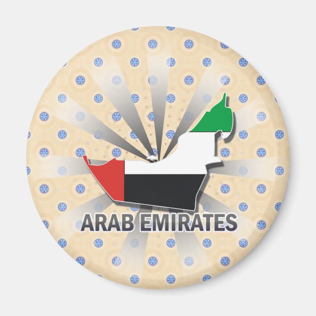 Aimant Carte du drapeau des Emirats Arabes Unis 2.0 (Devant)