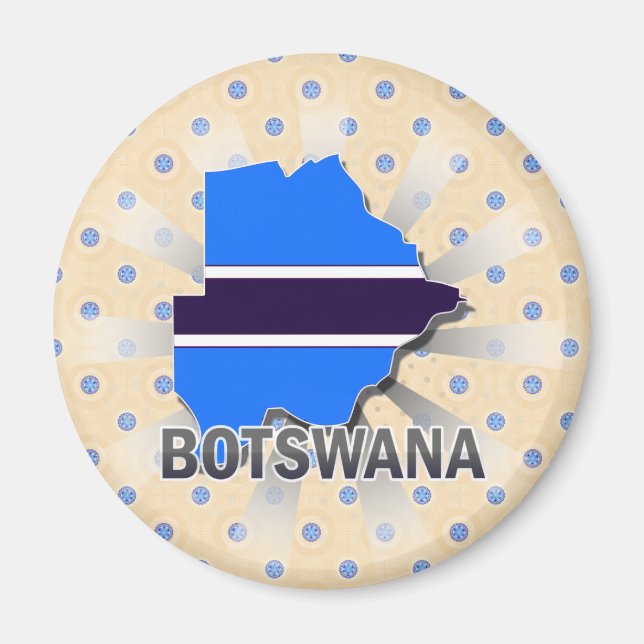 Aimant Carte du drapeau du Botswana 2.0 (Devant)