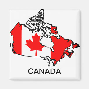 Aimant carte du drapeau du canada