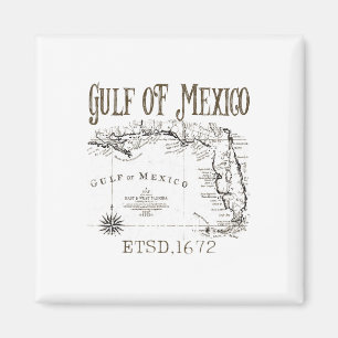 Aimant Carte Du Drapeau Du Golfe Des États-Unis D'Amériqu