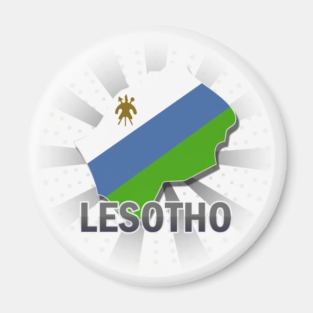 Aimant Carte du drapeau du Lesotho 2.0 (Devant)