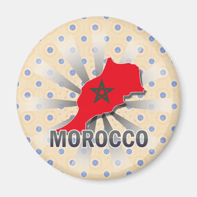 Aimant Carte du drapeau du Maroc 2.0 (Devant)